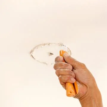 Downlight install on ceiling for new house Stock Photos