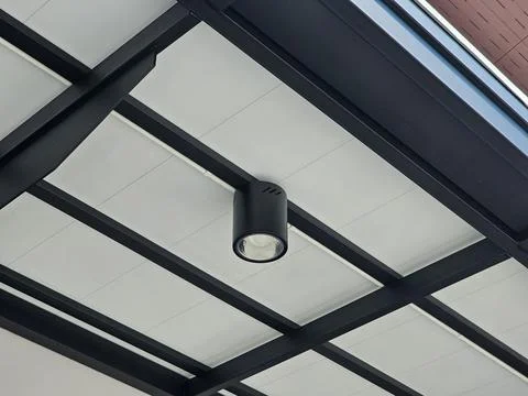 Downlight Lamp on the Ceiling. Stock Photos