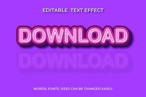 Download 3d editable text effect Illustrazione stock