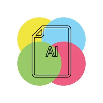 Download AI document icon - vector file format Stock Illustration