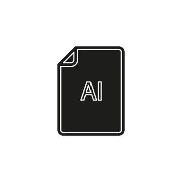 Download AI document icon - vector file format symbol Ilustración de archivo
