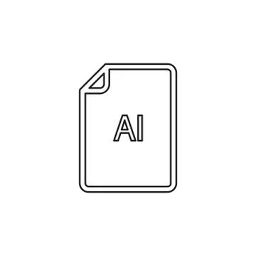 Download AI document icon - vector file format 스톡 일러스트