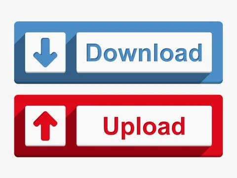 Download and Upload Buttons Stock Illustration