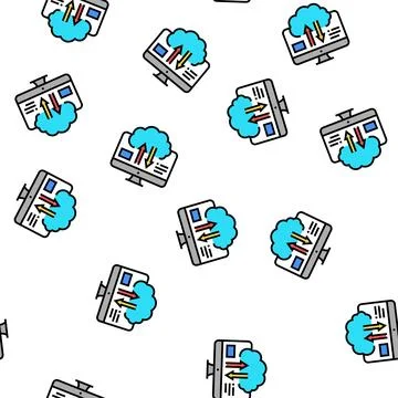 Download and upload from cloud digital processing vector seamless pattern 스톡 일러스트