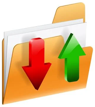 Download and Upload Folder Icon 스톡 일러스트