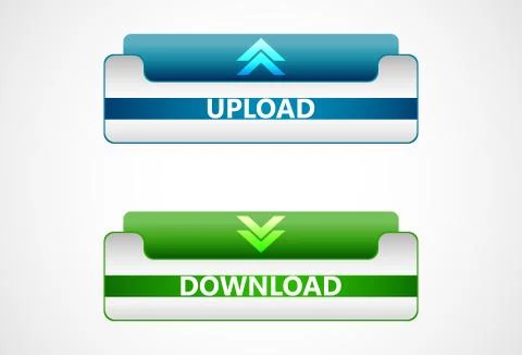 Download and upload vector web button, icons Stock Illustration