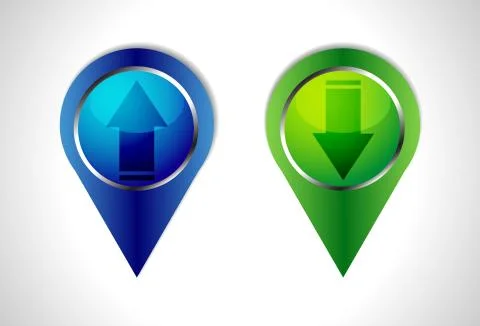 Download and upload vector web button, icons Stock Illustration