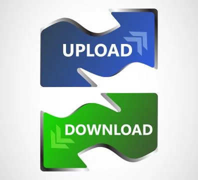 Download and upload vector web button, icons Stock Illustration