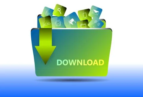 Download and upload vector web button, icons Illustrazione stock