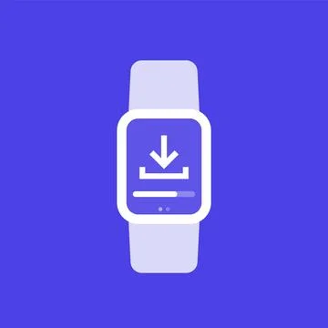 Download app vector icon with a smart watch Stock Illustration