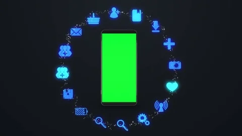 Download apps on smartphone Stock Footage 83764149