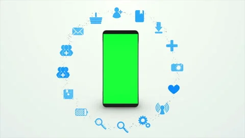 Download apps on smartphone Stock Footage 94457085