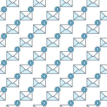 Download Arrow with Envelope vector colored seamless pattern Illustrazione stock