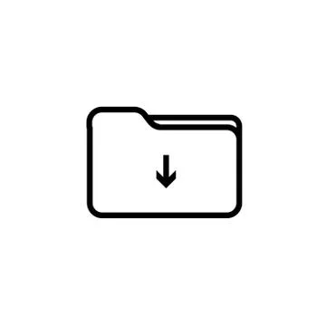Download arrow with folder icon isolated. Flat design. Vector Illustration Stock Illustration