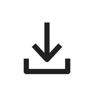 Download arrow icon in flat style. File install vector illustration on isol.. Stockillustratie
