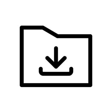 Download arrow icon inside document frame for file transfer or save actions Stock Illustration