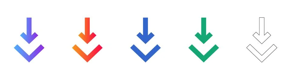 Download Arrow Icon Set with Gradient Effects Illustrazione stock