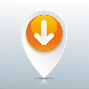 Download Arrow Pointer Orange Button Stock Illustration