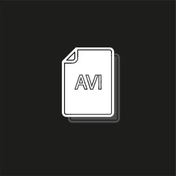 Download AVI document icon - vector file format symbol Stock Illustration