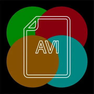 Download AVI document icon - vector file format Illustrazione stock