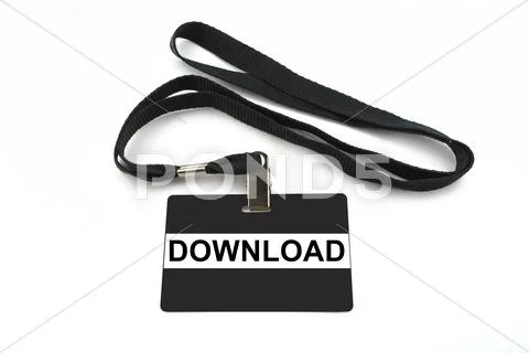 Download badge isolated on white background Stock Photos