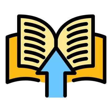 Download book icon vector flat Stock Illustration