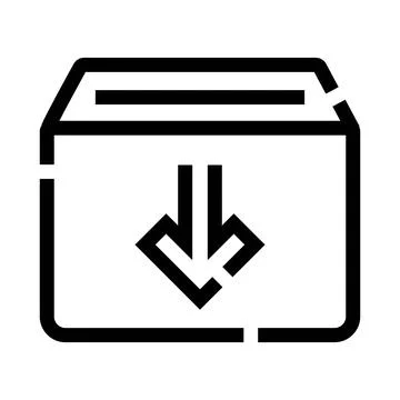 Download box icon for software installation and update Stock Illustration