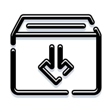Download box icon for web interface Stock Illustration