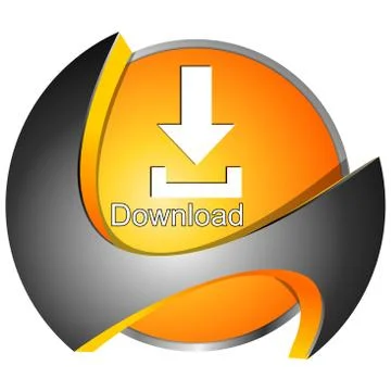 Download button - 3D illustration Stock Illustration