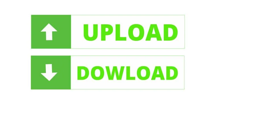 Download button and upload button icons,isolated on white background. Website Illustrazione stock