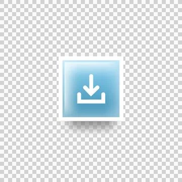 Download button with arrow icon element graphic Stock Illustration