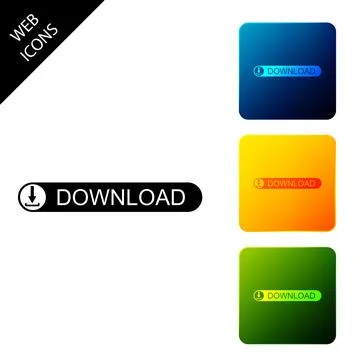 Download button with arrow icon isolated. Upload button. Load symbol. Set icons Stockillustratie