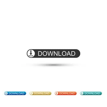 Download button with arrow icon isolated on white background. Upload button 스톡 일러스트