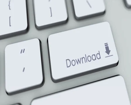 Download button on computer keyboard. Key is pressed, click for HD Stock Footage 35647508