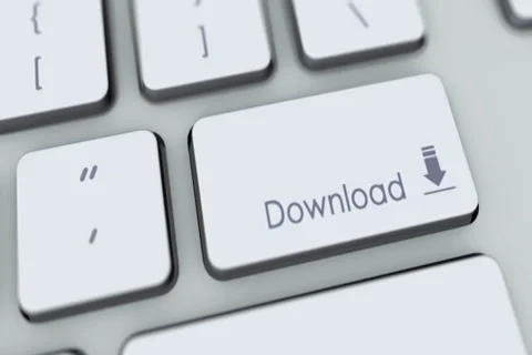 Download button on computer keyboard. Key is pressed, click for HD Stock Footage 35648220