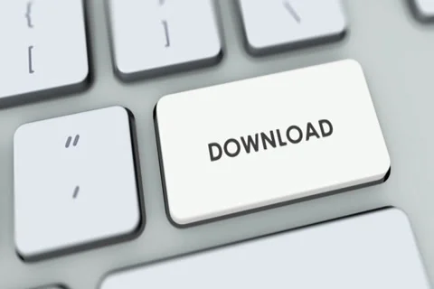 Download button on computer keyboard. Key is pressed, click for HD Stock Footage 35648743