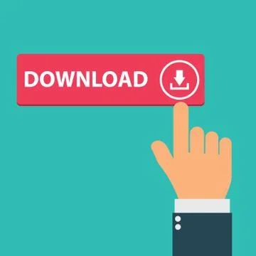 Download button flat vector touchscreen icon Stock Illustration