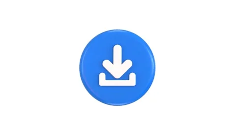 Download button icon 3d animation Stock Footage 312117845