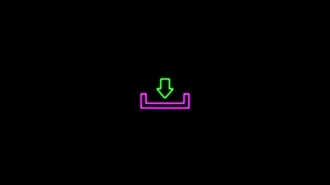 Download Button icon animation with neon line. Stock Footage 282577174