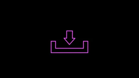 Download Button icon animation with neon line. Stock Footage 282577180