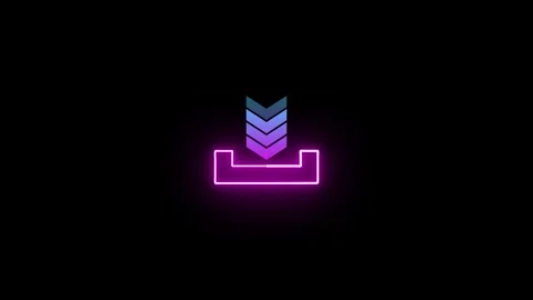 Download Button icon animation with neon line. Stock Footage 282577233