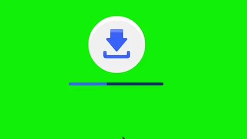 Download button icon animation with progress bar 4k green screen background Stock Footage 282734134