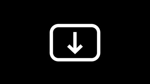 Download Button Icon With Arrow Inside Square Frame Stock Footage 331897917