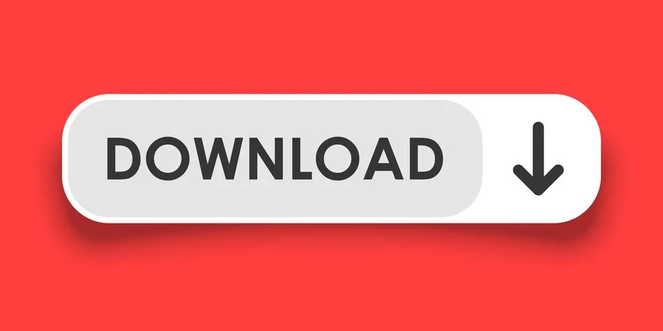 Download button icon in flat style. File upload vector illustration on isol.. Illustrazione stock