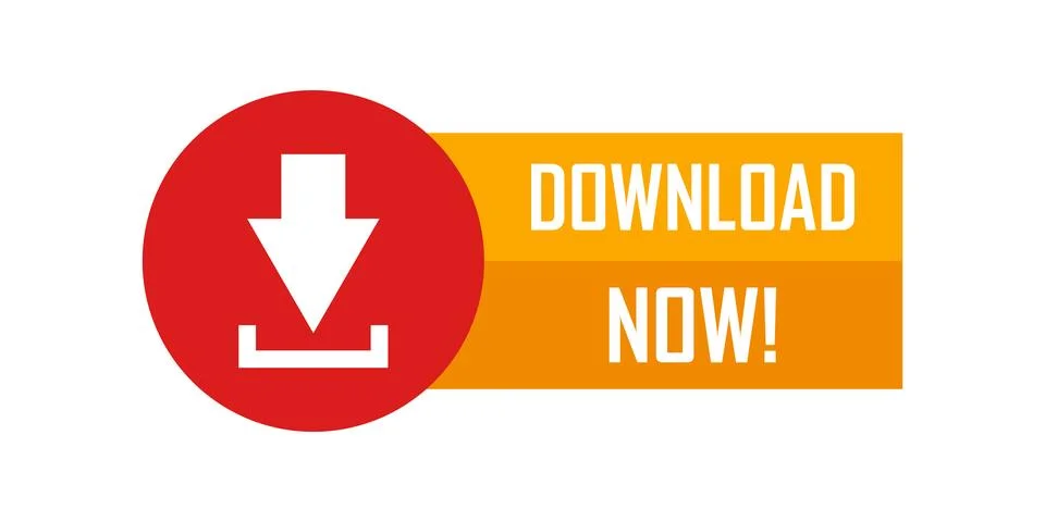 Download button icon in flat style. File upload vector illustration on isol.. Stock Illustration