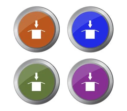 Download button icon illustrated in vector on white background Stock Illustration