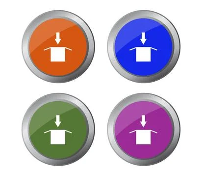 Download button icon illustrated in vector on white background download bu... Stock Photos