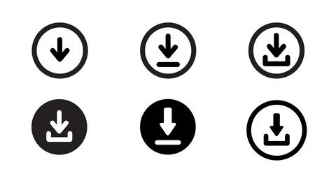 Download button icon set Collection, Vector illustration Stock Illustration