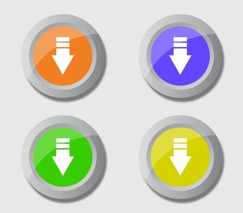 Download button illustrated in vector on white background Stock Illustration