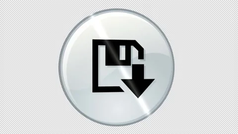 Download button logo animation in alpha channel (transparent background) high Stock Footage 160952938